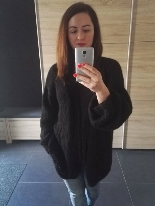 Dámský pletený kardigan oversize(alpaka)