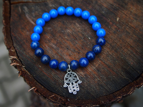 Náramek Hamsa, s lapisem lazuli