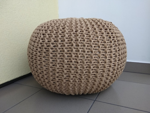 Puff velký"beige"/průměr 56cm,výška 32cm/