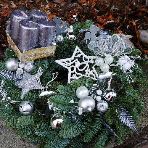 Adventní věnec - Stříbrný — foto 1