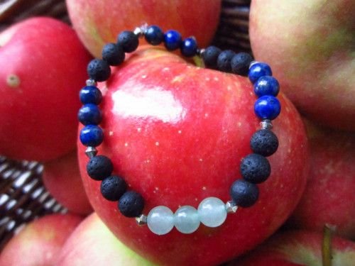 Náramek lapis lazuli, láva a avanturín