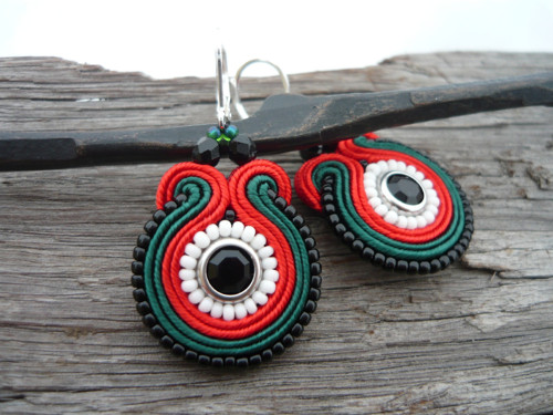 VÝPRODEJ! Soutache náušnice Folk Forever mini — foto 1
