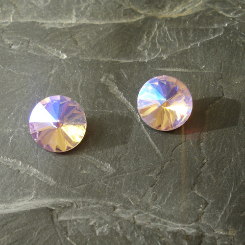 Broušený kamínek rivoli 12mm - PearlPink - 2 ks