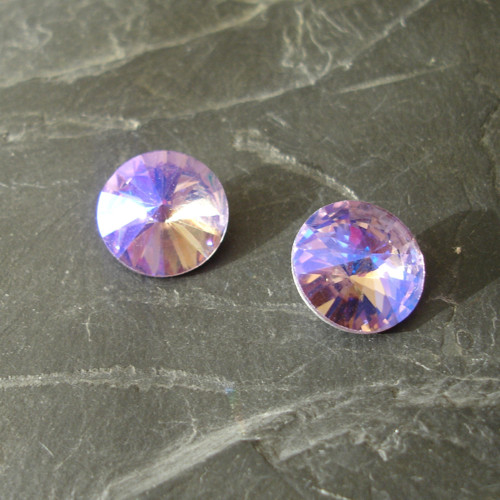 Broušený kamínek rivoli 12mm - Lavender - 2 ks
