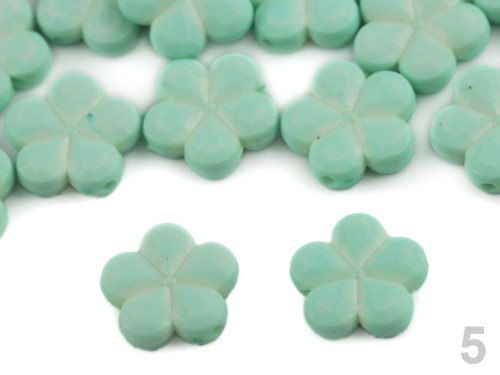 Dekorační plastový květ Ø14 mm - mint (10ks)