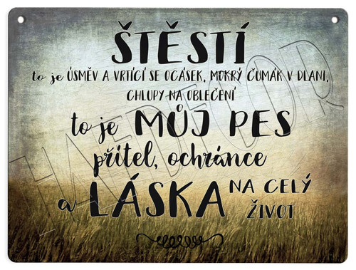 Plechová cedulka "Štěstí" II.