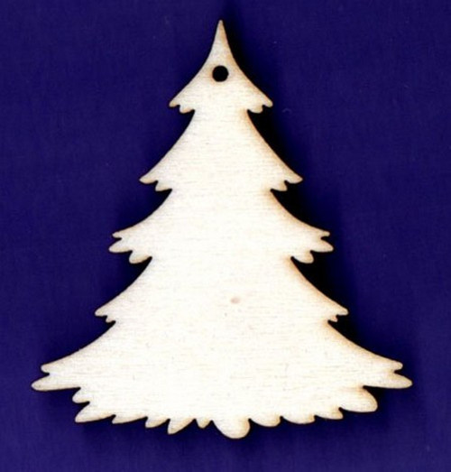Dřevěný výřez, smrk, vánoce, 5,3 x 4,8 cm