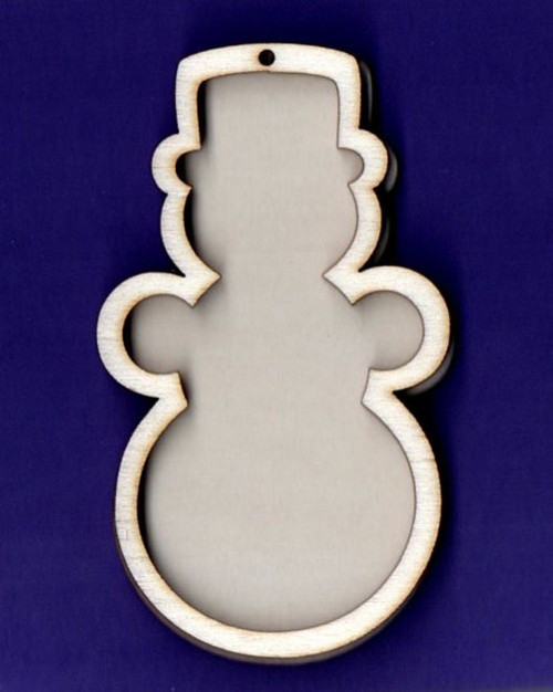 Dřevěný výřez, sněhulák, set, 7,05 x 4,1 cm