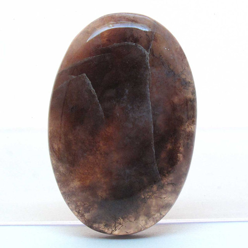 Kabošon červený mechový achát ovál 33mm
