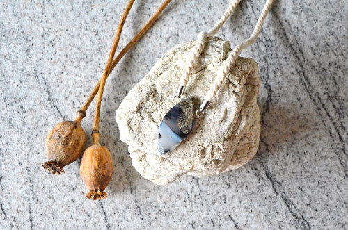 Náhrdelník SILVER ROPE AGATE — foto 1