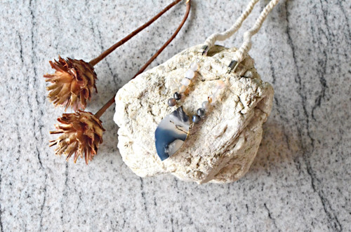 Náhrdelník Silver Rope Agate Sardonyx Beads — foto 1