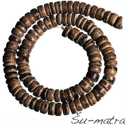 Kokosové korálky heishi, 10 mm (40 cm)