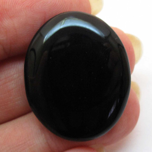 Kabošon černý onyx ovál 29mm — foto 1