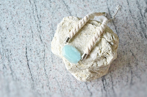 Náhrdelník Silver Rope Sparkling Aquamarine — foto 1