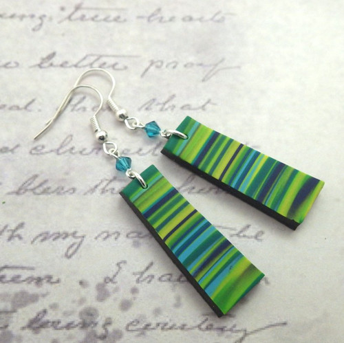 Náušnice Green stripes