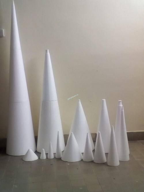 Kužel polystyren cca 100 / 20 cm dutý. — foto 1