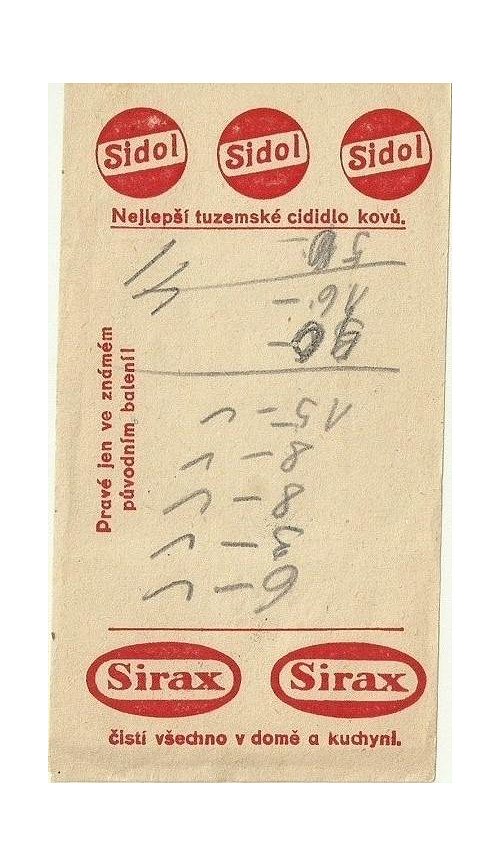 Účtenka Sidol — foto 1