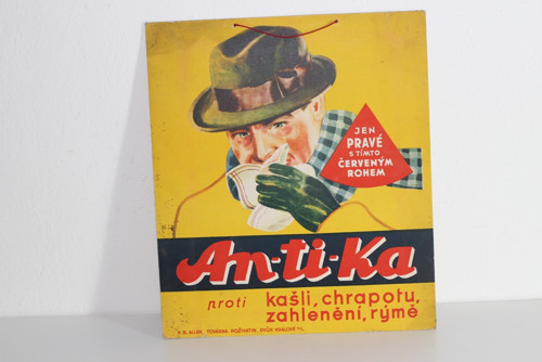 Reklamní cedule An-ti-ka proti kašli, chrapotu — foto 1