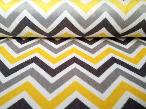 Shannon Minky Zig Zag Cuddle® Lemon/Silver/Charcoa