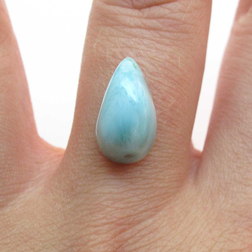 Kabošon larimar kapka 13,7mm — foto 1