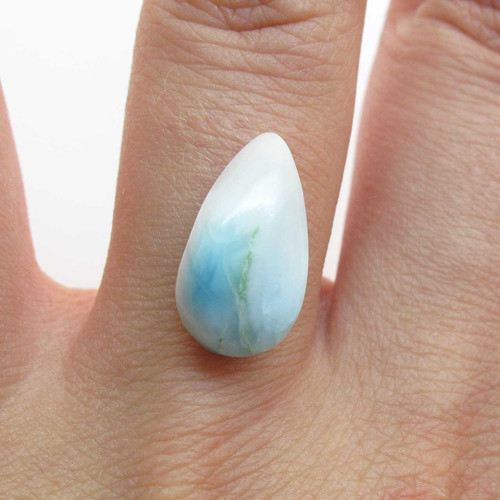 Kabošon larimar kapka 16,2mm — foto 1