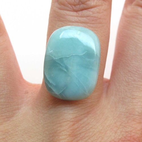 Kabošon larimar obdelník 19mm — foto 1