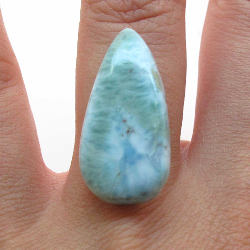 Kabošon larimar kapka 26,6mm — foto 1