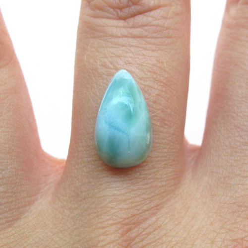 Kabošon larimar kapka 13,6mm — foto 1