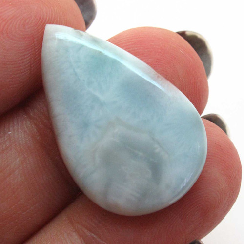 Kabošon larimar kapka 27mm REZERVACE — foto 1