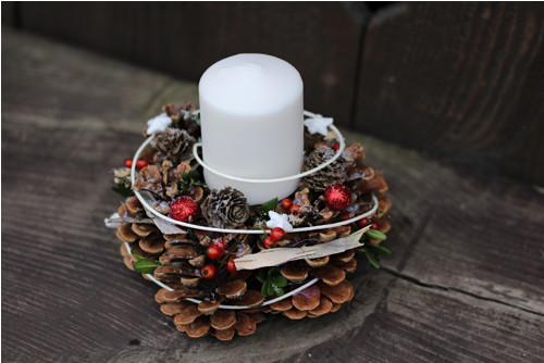 Adventní svícen bílo - červený