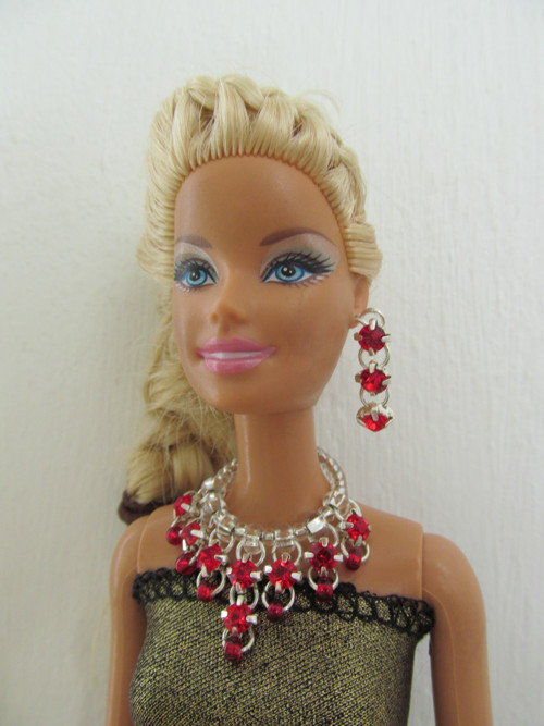 Souprava - náhrdelník a náušnice pro Barbie — foto 1