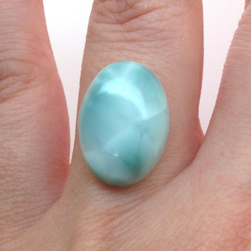 Kabošon larimar ovál 17,9mm — foto 1