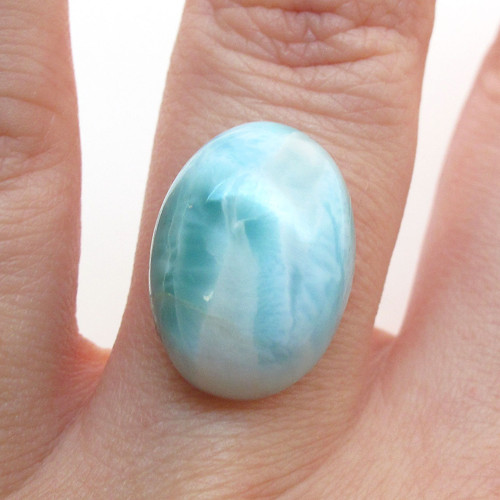 Kabošon larimar ovál 17,9mm — foto 1
