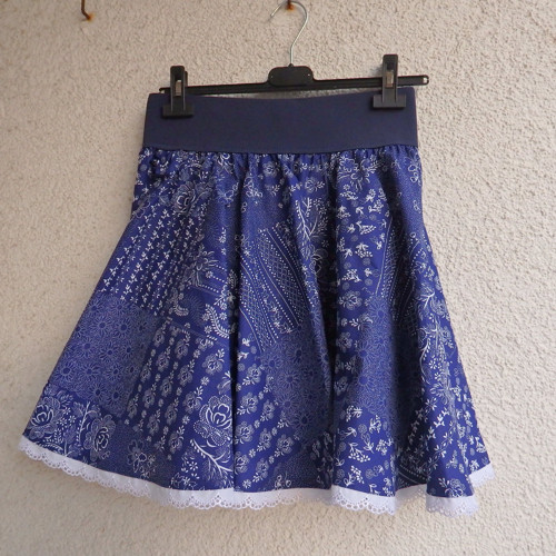 Opravdická kolová, modrotiskový patchwork — foto 1