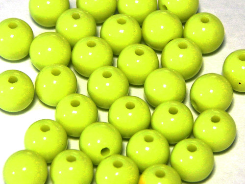 Plastové korálky, balení, 8mm, barva limeta