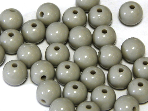 Plastové korálky, balení, 8mm, barva šedá
