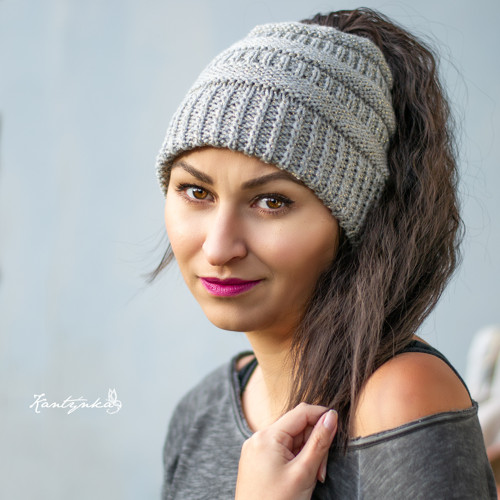 Dámská čepice na drdol !TŘPYTIVÁ! — foto 1