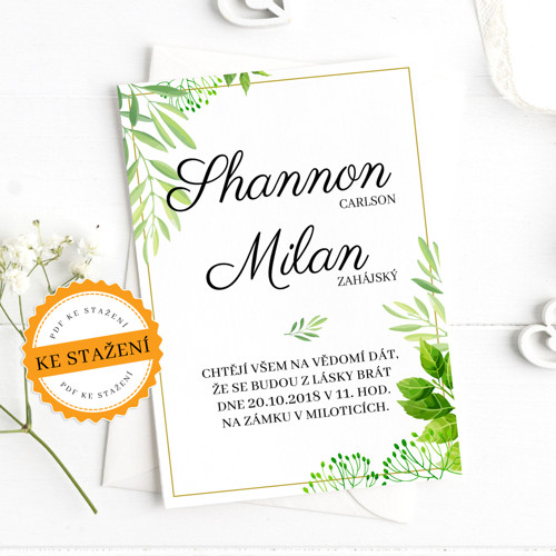 Svatební oznámení - Shannon (PDF) — foto 1
