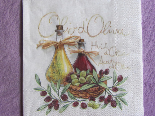 Ubrousek na decoupage Olej a olivy, 1ks