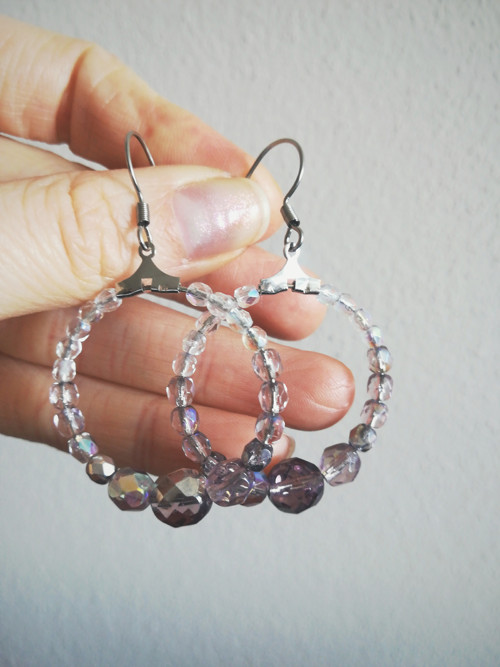 Shiny light amethyst - náušnice
