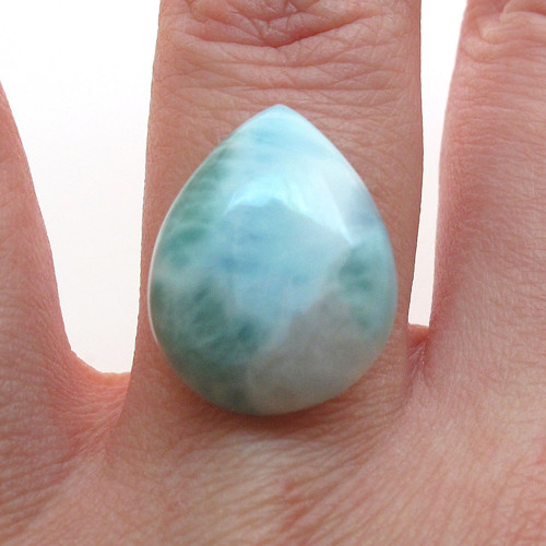 Kabošon larimar kapka 19,5mm — foto 1