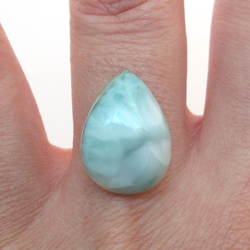 Kabošon larimar kapka 17,9mm — foto 1