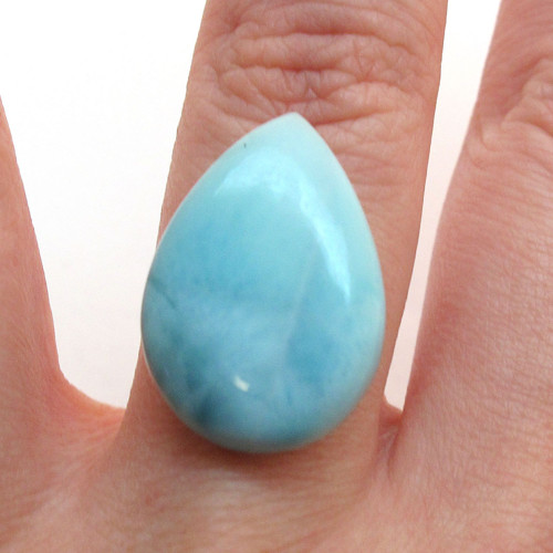 Kabošon larimar kapka 22,1mm — foto 1