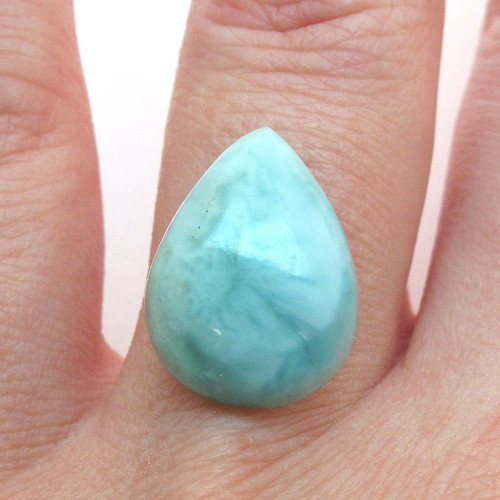 Kabošon larimar kapka 17,9mm — foto 1