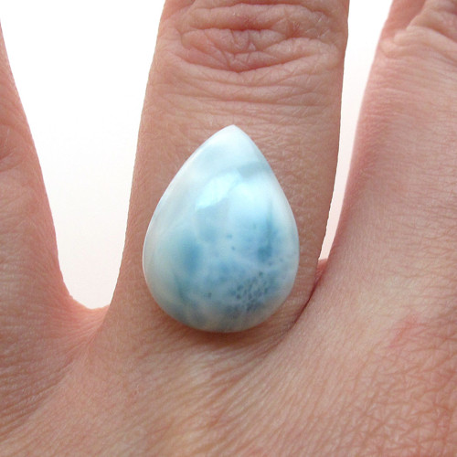 Kabošon larimar kapka 17,7mm — foto 1