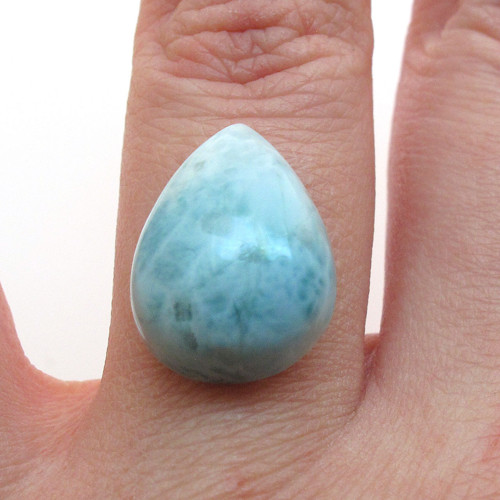 Kabošon larimar kapka 17,9mm — foto 1