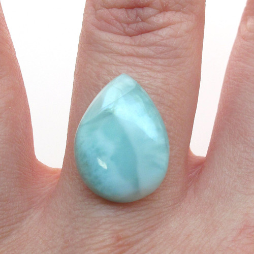 Kabošon larimar kapka 17,7mm — foto 1