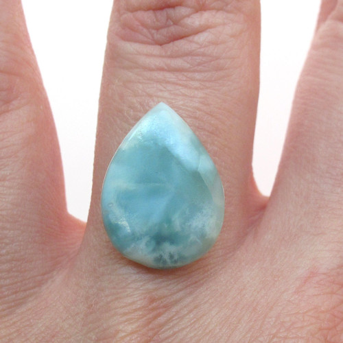 Kabošon larimar kapka 17,9mm — foto 1