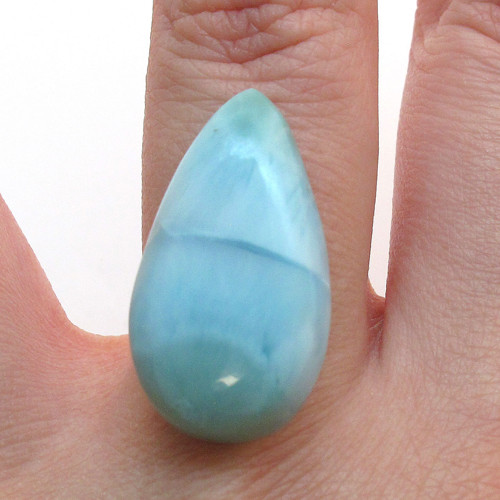 Kabošon larimar kapka 25,1mm — foto 1