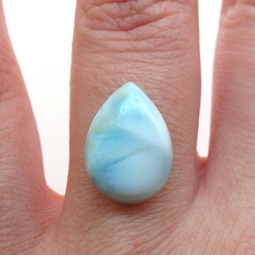 Kabošon larimar kapka 15,2mm — foto 1